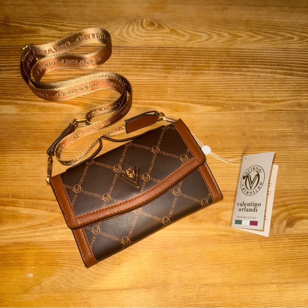 Valentino Orlandi Elegant Brown Crossbody Bag